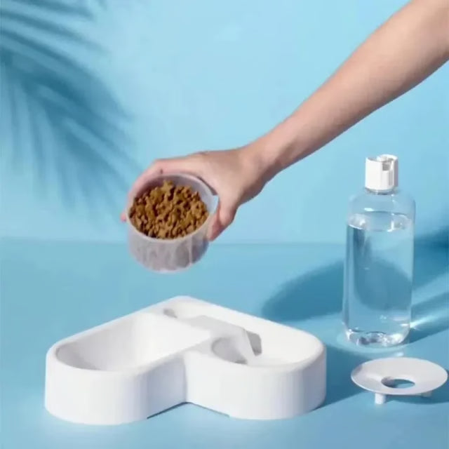 Automatic Water Dispenser Double Bowl, Dog Food Bowl Cat Food, Anti-Tip Design Pet Supplies
