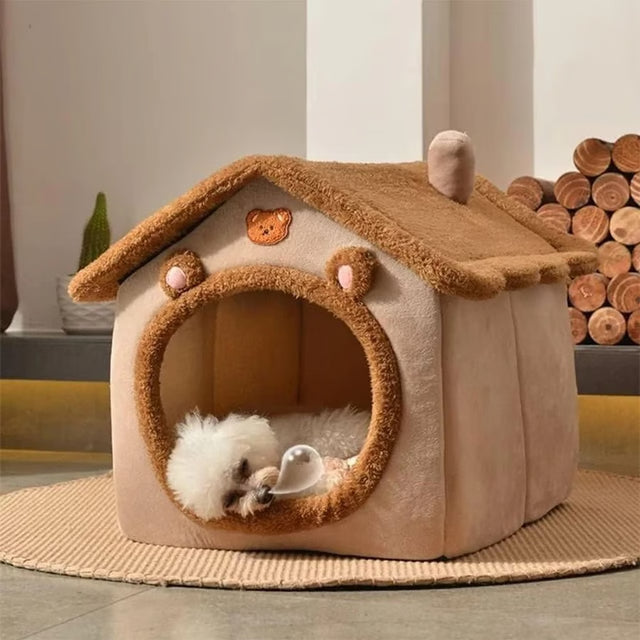 Foldable Pet House Removable Washable Cat Bed for Small Dogs and Medium Cats