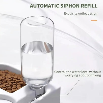 Automatic Water Dispenser Double Bowl, Dog Food Bowl Cat Food, Anti-Tip Design Pet Supplies