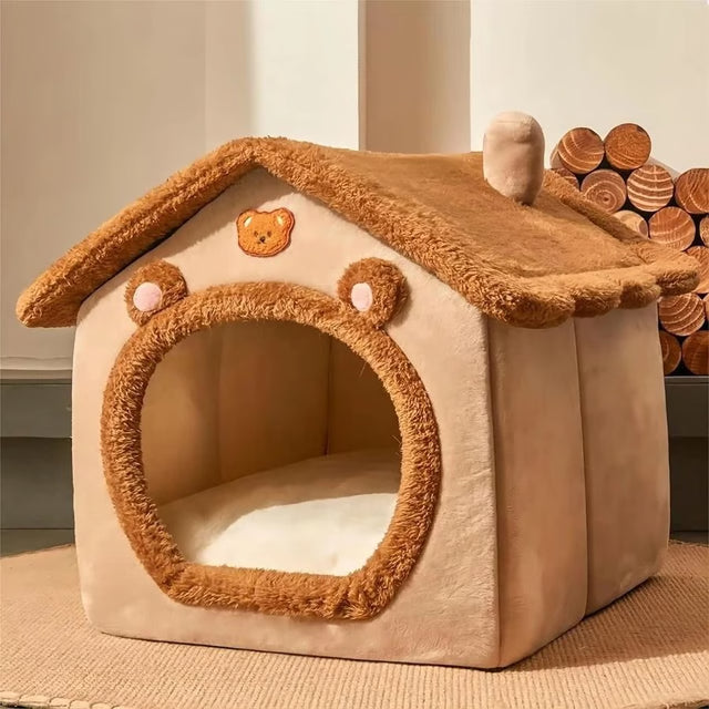 Foldable Pet House Removable Washable Cat Bed for Small Dogs and Medium Cats